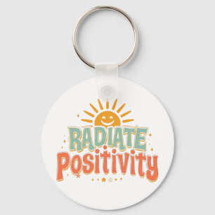 Inspirational Good Vibes and Happiness Keychain