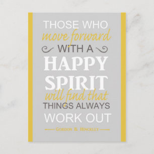 inspirational gordon b hinckley lds quote postcard