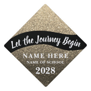 Inspirational Graduation Journey Glitter Sparkles  Cap Topper