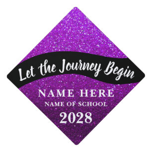 Inspirational Graduation Journey Glitter Sparkles  Graduation Cap Topper