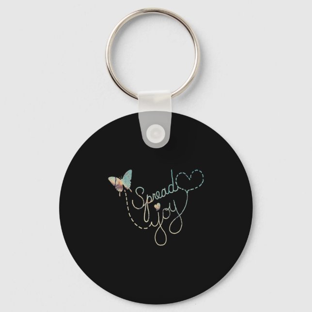 Inspirational Graphic Positivity &amp; Kindness Qu Keychain (Front)