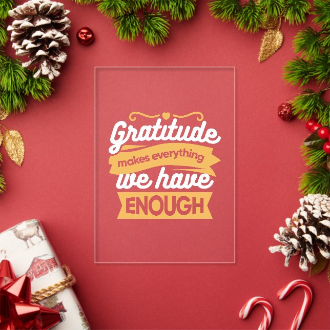 Inspirational Gratitude Typography Quotes Acrylic Invitations (Insitu (Holiday))