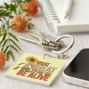 Inspirational Great Day Wordart Key Keychain