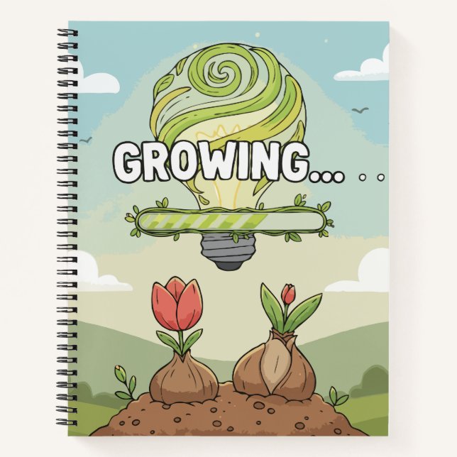 Inspirational Green Idea | Motivational Growing   Notebook (Front)