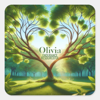 Inspirational Green Square Sticker