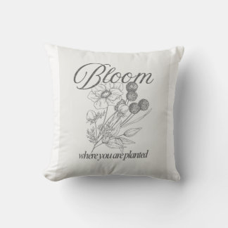 Inspirational Growth Quote Tee Throw Pillow