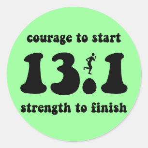 Inspirational half marathon classic round sticker