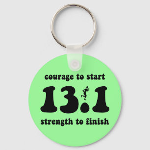 Inspirational half marathon keychain