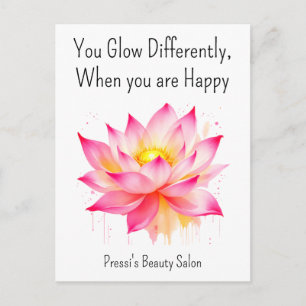 Inspirational Happiness Quote Pink Self Care  Postcard