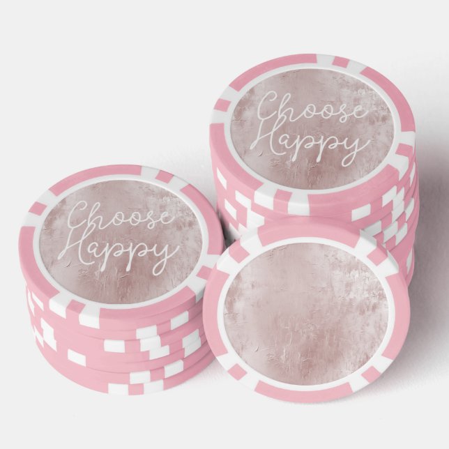 Inspirational Happy Chic Dusty Rose Blush Pink  Poker Chips (Stack)