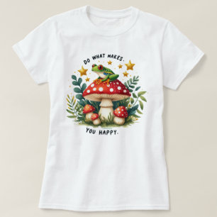 Inspirational Happy Frog Graphic Quote T-Shirt