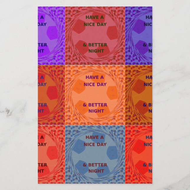 Inspirational Have a Nice Day Chequered Pop Text  (Front)