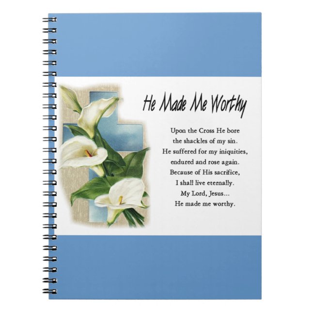 Inspirational He Made Me Worthy Notebook (Front)