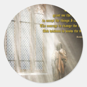 Inspirational - Heavenly Father - Senrenity Prayer Classic Round Sticker