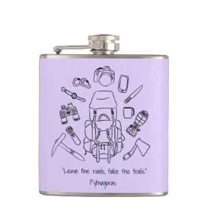 Inspirational Hiking Vinyl Wrapped Flask