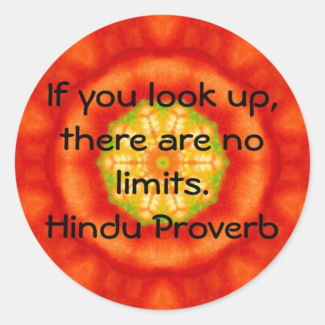 inspirational Hindu Proverb from India Classic Round Sticker (Front)