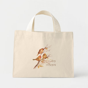 Inspirational His Eye is on the Sparrow, Large Tot Mini Tote Bag