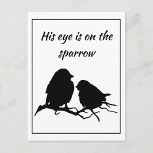 Inspirational His Eye is on the Sparrow, Postcard