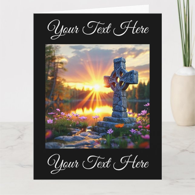 Inspirational Holy Cross Statue at Scenic Lake Card (Front)