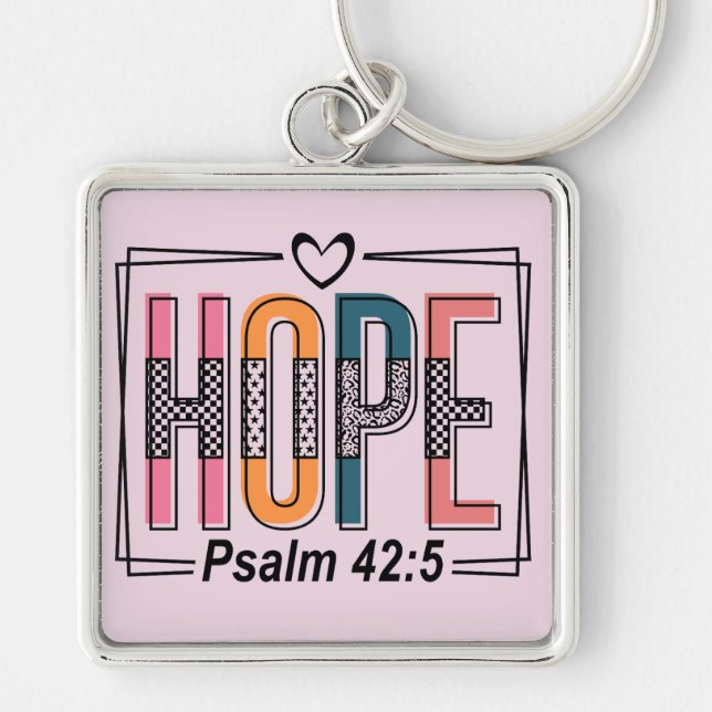 Inspirational Hope Bible Verse Keychain (Front)