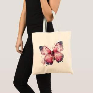 Inspirational Hope Pink Butterfly Tote Bag