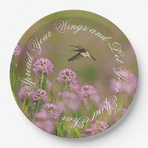 Inspirational Hummingbird Wings Paper Plate