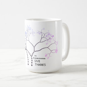 Inspirational "In Everything Give Thanks" Tree Coffee Mug