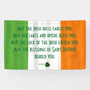 Inspirational Irish Blessing Flag Shamrock Patrick Banner