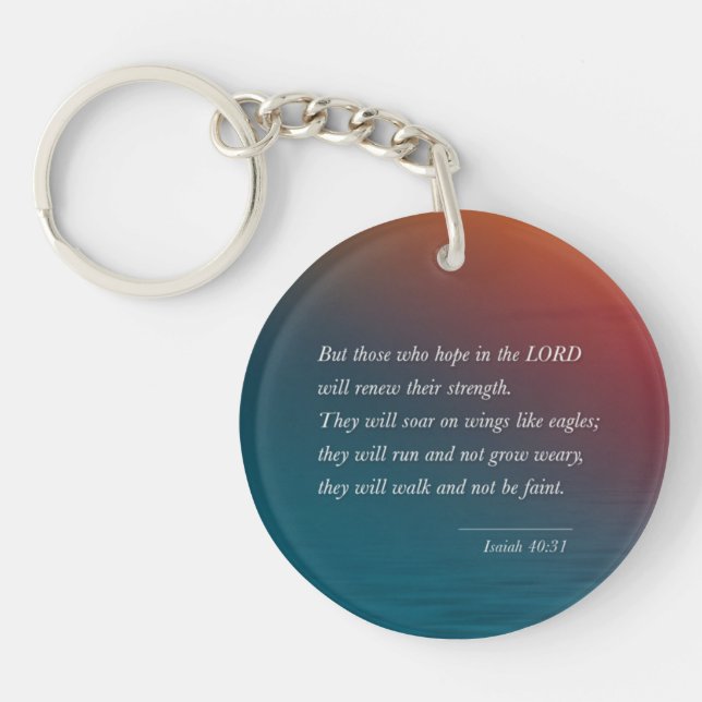 Inspirational Isaiah 40:31 Postcard Eagle soaring Keychain (Front)