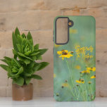 Inspirational Isolated Yellow Wildflowers Photo Samsung Galaxy Case<br><div class="desc">This photo designed phone case features isolation of a patch of yellow wildflowers in an open field. Personalize the text,  remove the text or edit using the design tool to select a font style,  size,  and colour you prefer. Photograph is ©Patricia AZ Phillips.</div>