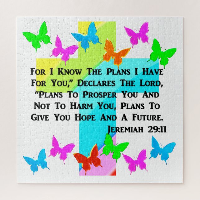 INSPIRATIONAL JEREMIAH 29:11 CHRISTIAN JIGSAW PUZZLE (Vertical)
