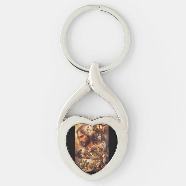 Inspirational Jesus Christ Keychain – Sacred Relig (Front)
