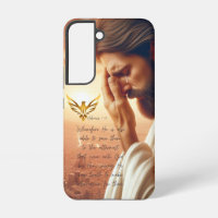 Inspirational Jesus Praying Gold Dove Religious