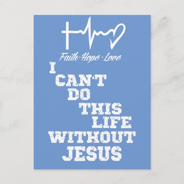 Inspirational Jesus Quote with Heartbeat Christian Postcard (Front)