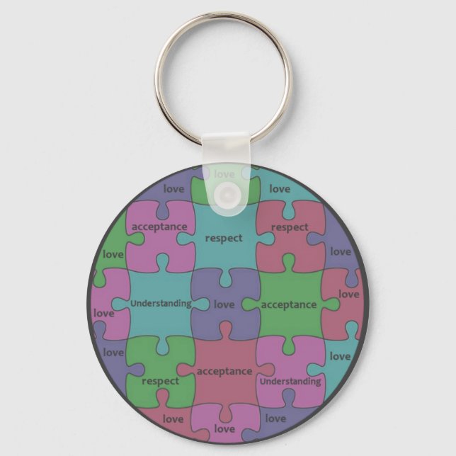 INSPIRATIONAL JIGSAW PUZZLE QUOTE KEYCHAIN (Front)