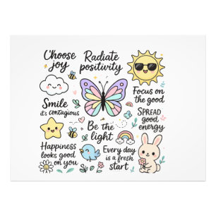 Inspirational Kawaii-Boho Butterfly Sticker Sheet  Photo Print