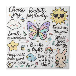 Inspirational Kawaii-Boho Butterfly Sticker Sheet Tile
