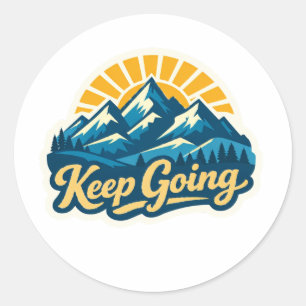 Inspirational "Keep Going" Mountain Range Sticker