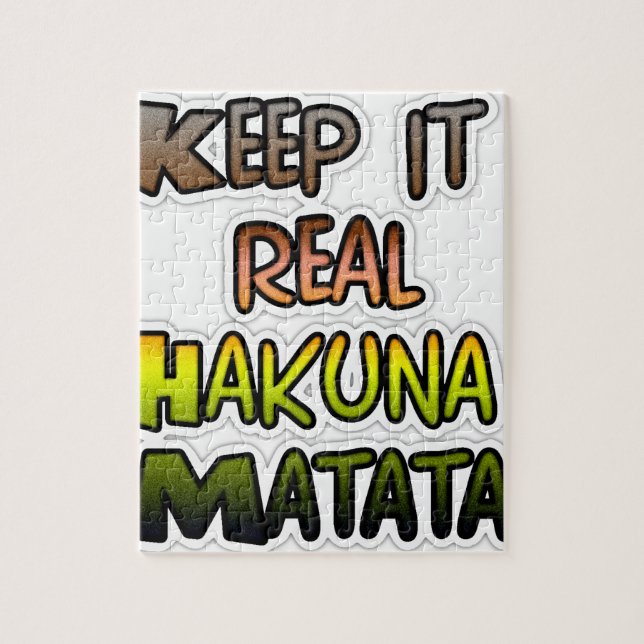 Inspirational "Keep It Real Hakuna Matata" Art Jigsaw Puzzle (Vertical)