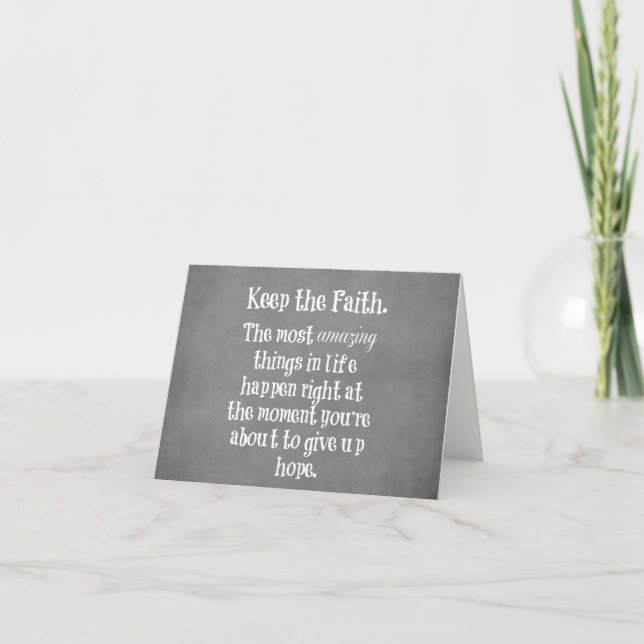 Inspirational Keep the Faith Quote Card (Front)