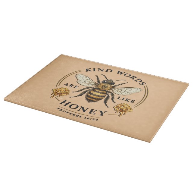 inspirational Kind Words/Bee Cutting Board (Corner)