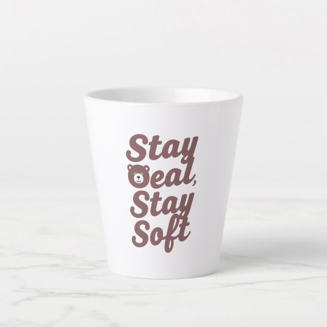 Inspirational Kindness Quote with Cozy Bear Latte Mug (Front)