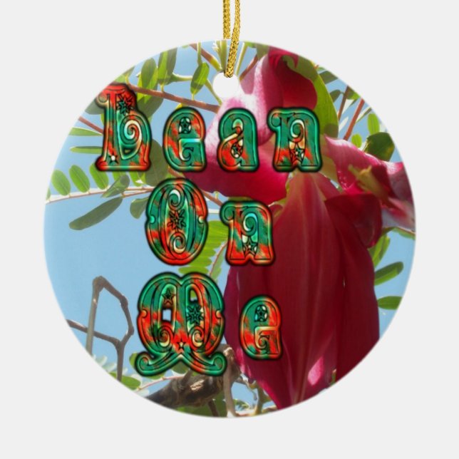 Inspirational Lean On Me Floral Skyward Art Print  Ceramic Ornament (Front)