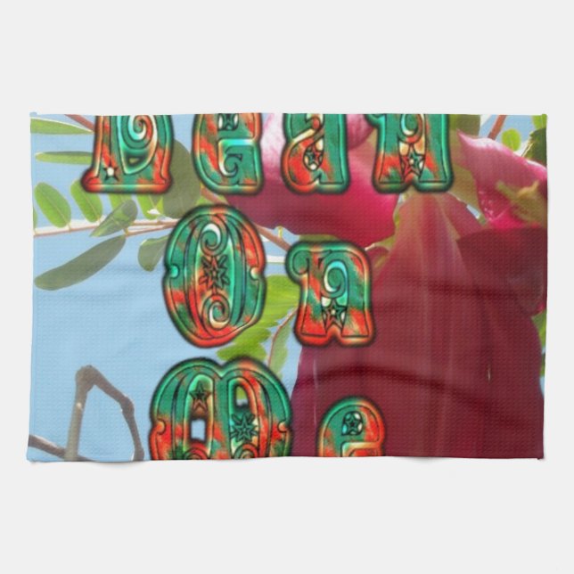 Inspirational Lean On Me Floral Skyward Art Print  Kitchen Towel (Horizontal)