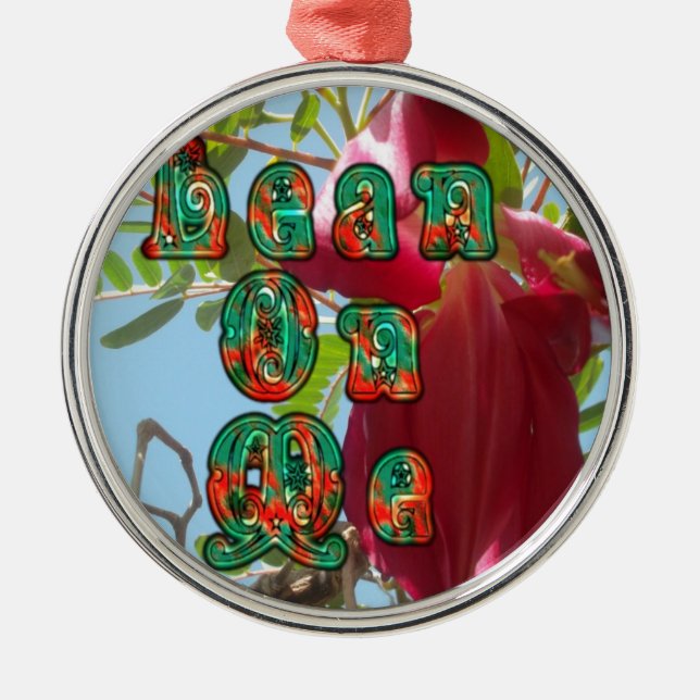 Inspirational Lean On Me Floral Skyward Art Print  Metal Ornament (Front)