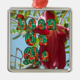 Inspirational Lean On Me Floral Skyward Art Print Metal Ornament