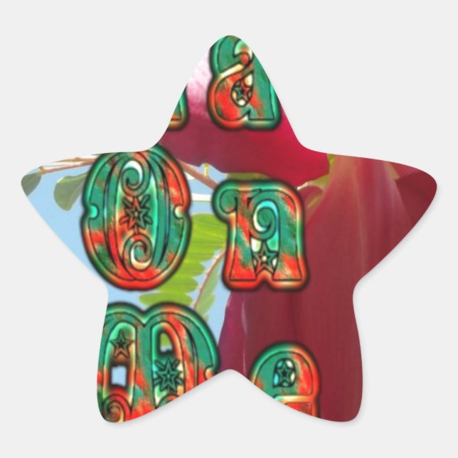 Inspirational Lean On Me Floral Skyward Art Print  Star Sticker (Front)