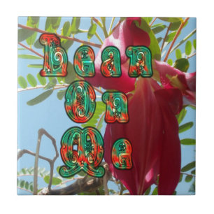 Inspirational Lean On Me Floral Skyward Art Print  Tile