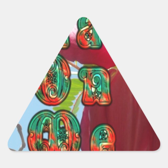 Inspirational Lean On Me Floral Skyward Art Print  Triangle Sticker (Front)