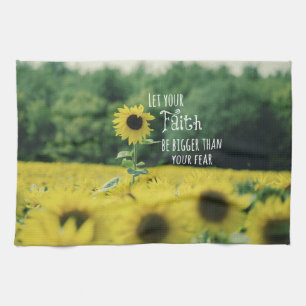 Inspirational: Let Your Faith Be Bigger Than Fear Kitchen Towel